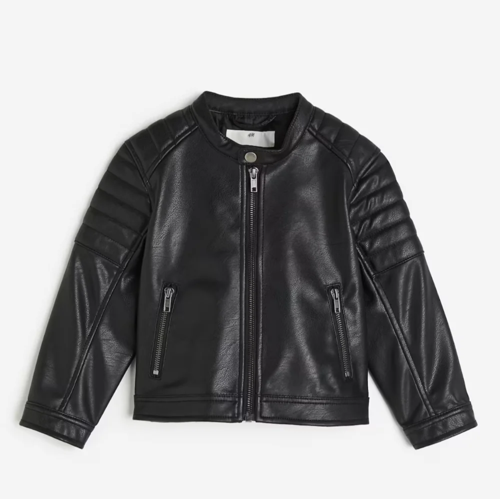 H&M Kids Quilted Biker Vegan Leather Moto Jacket Kids Size 14